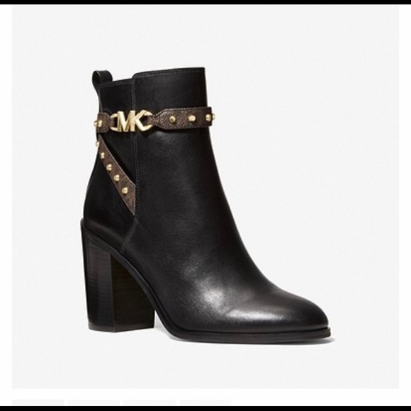 Michael Kors Shoes - Michael Kors Farrah Leather and Studded Logo Boot' size 9